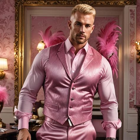 Handsome man wearing pink - AI Generated Artwork - NightCafe Creator