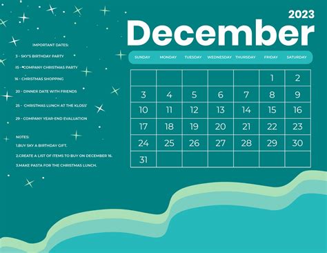 December Calendar 2023 Printable - Printable Art and Words