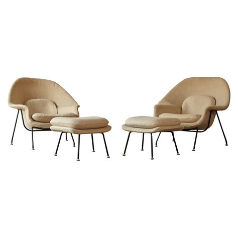 Eero Saarinen For Knoll Red Leather Womb Chair and Ottoman at 1stDibs ...