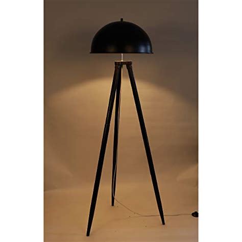 Craftter Black Color 18 inch Dia Metal Shade and Dark Wooden Tripod Fl ...
