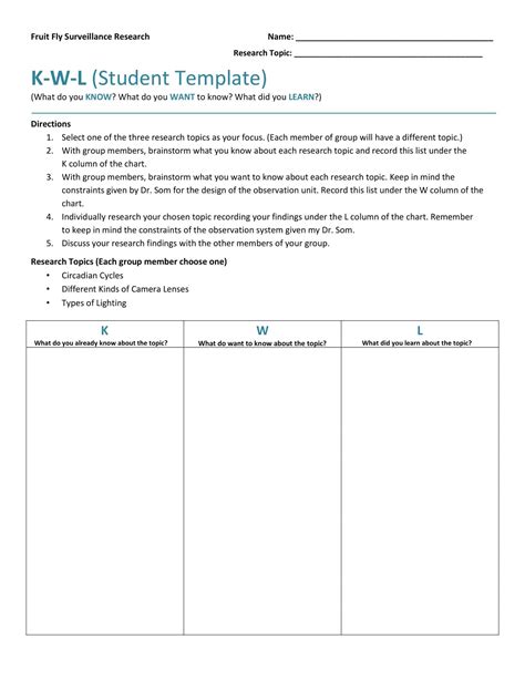Free Printable KWL Chart Templates [PDF, Word]