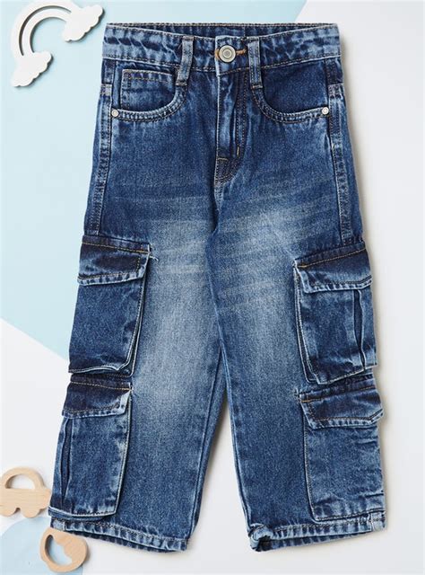 Buy Boys Washed Cargo Jeans Online at just Rs. 799.0 - 1000014947810 ...