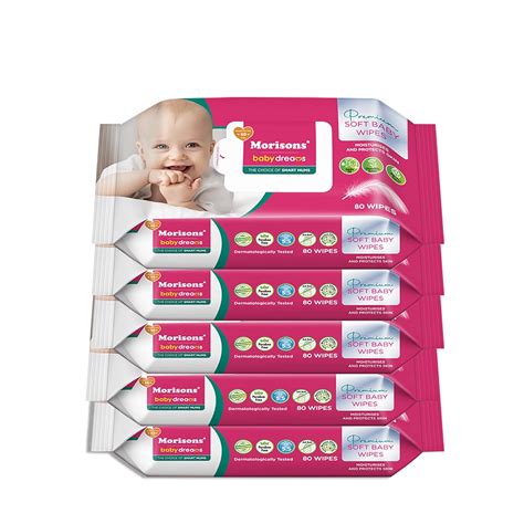 Amazon.in: Buy Morisons Baby Dreams Premium Soft Cleansing Baby Wipes ...