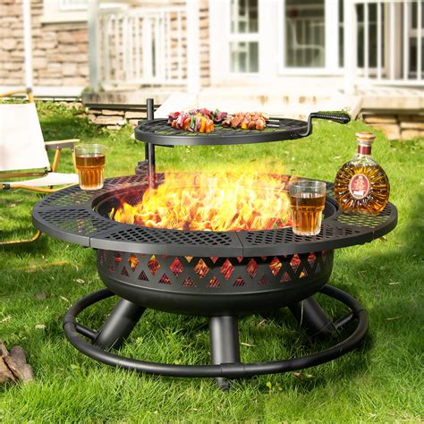 Amazon.com : Panovue 36 Inch Fire Pit with Grill, Wood Burning Fire ...