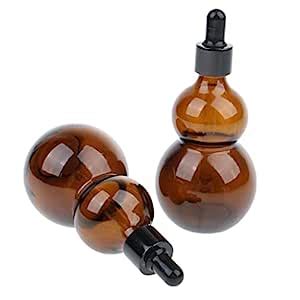 LICHTS 2 Pieces Empty Glass Essential Oil Liquid Aromatherapy Dropper ...