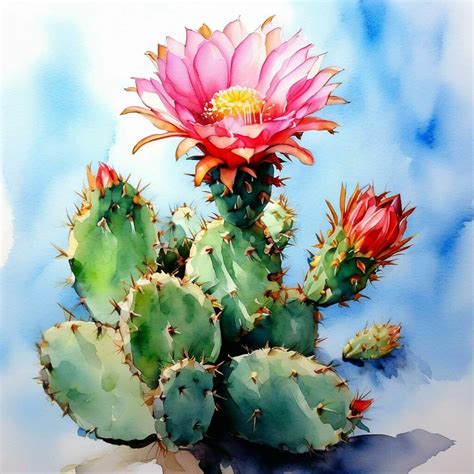 Watercolor Cactus Painting