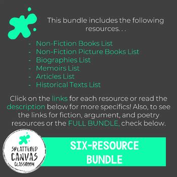 Text Lists for Middle and High School - NONFICTION BUNDLE | TPT