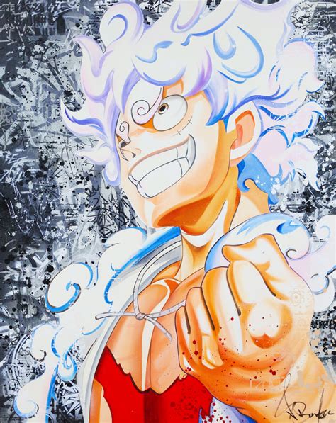 LUFFY GEAR 5 ONE PIECE by Vincent Bardou (2023) : Painting Acrylic, Oil ...