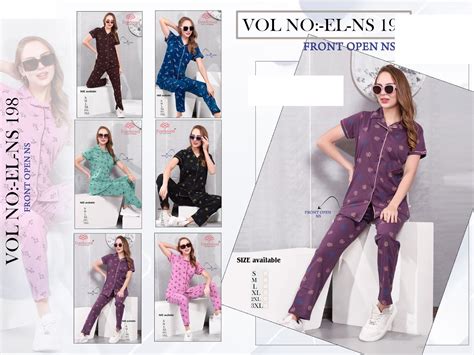 El Ns 198 Mnt Sinker Collar Night Suits Wholesaler – Kavya Style Plus