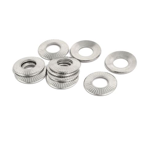 3NH® M10 304 Stainless Steel Wedge Locking Washer Silver Tone 10pcs ...