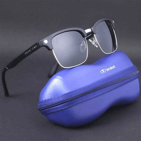 Buy VINCENT CHASE by Lenskart Clubmaster Sunglasses Grey For Men ...