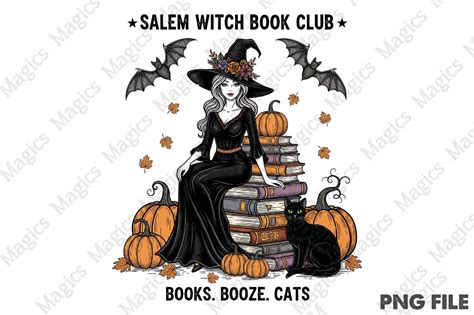 Vintage Halloween Salem Witch Book Club Graphic by Magics · Creative ...