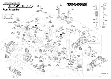 Exploded view: Traxxas Drag Slash 1:10 TQi RTR - Front part | Astra
