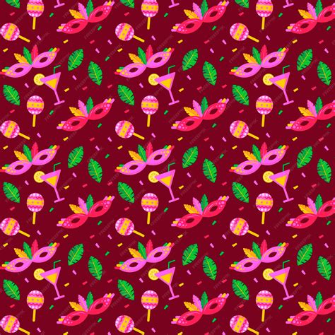 Brazilian carnival pattern in flat design | Free Vector