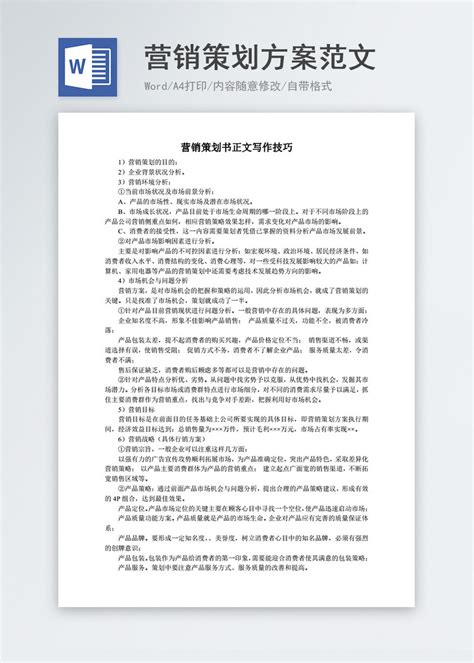 产品网络营销方案范文Word模板下载_熊猫办公