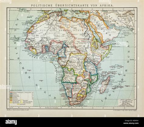 Old map of Africa's countries Stock Photo - Alamy