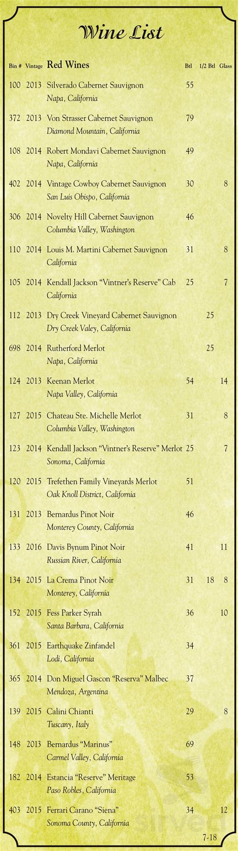 Primarily Prime Rib menus in Las Vegas, Nevada, United States