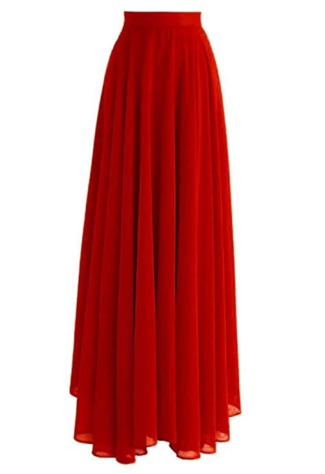 Buy Radhika 'n' Dhaanya creation Georgette Flare Maxi Skirt Red at ...