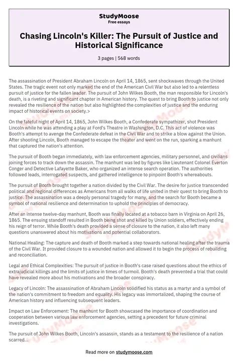 Chasing Lincoln's Killer: The Pursuit of Justice and Historical ...