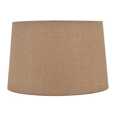 Buy allen roth 11-in x 17-in Tan Burlap Fabric Drum Lamp Shade Online ...
