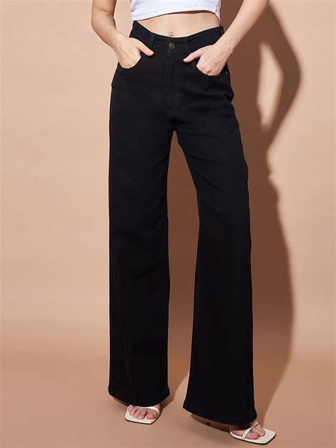 Miss Chase Women Wide Leg High-Rise Clean Look Stretchable Jeans ...
