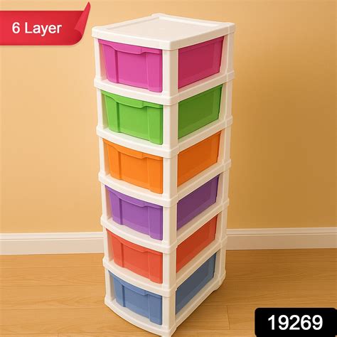 6-layer Multi-colored Plastic Storage Drawer Cabinet – WestCity