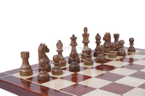 Flat Style 21" Personalized Wooden Chess Board Game Set with Staunton