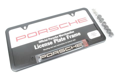 Genuine Porsche License Plate Frame Choose Black, Polished, Br DISCONTINUED 2023 | eBay