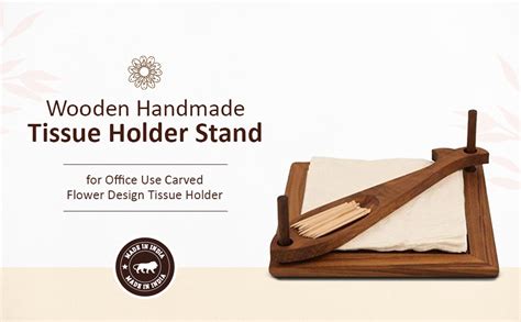 Buy Zyntix Wooden Paper Napkin/Tissue Holder Stand with Wooden Spoon ...