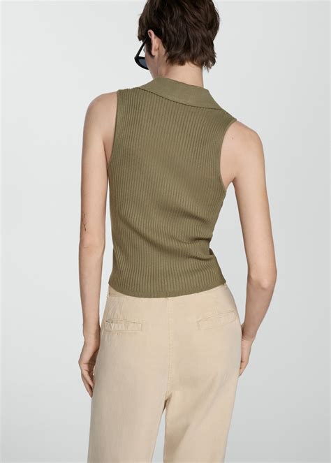 Buttoned knit top - Women | MANGO USA