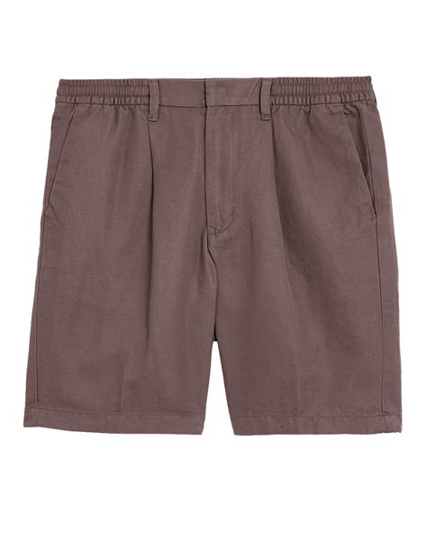 Buy Cotton Linen Elasticated Waist Chino Shorts at Marks & Spencer