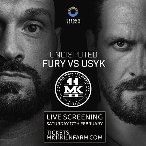 Fury vs Usyk - Live Screening, MK11 LIVE MUSIC VENUE, Milton Keynes, February 17 to February 18 ...