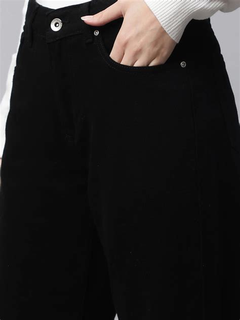 Buy Women Ankle Length Baggy Fit Black Jeans - Global Republic