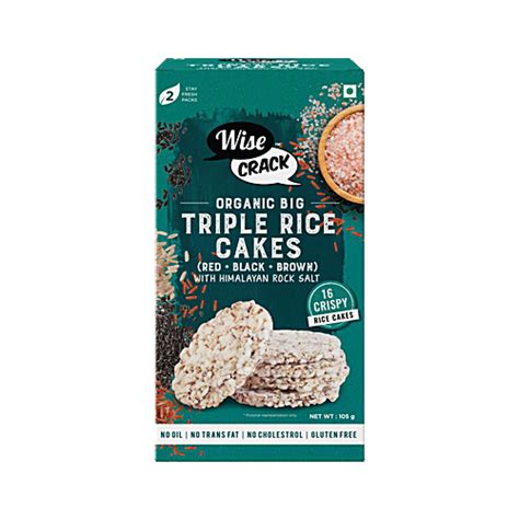 Buy Wise Crack Organic Big Triple Rice Cakes - Red + Black + Brown ...