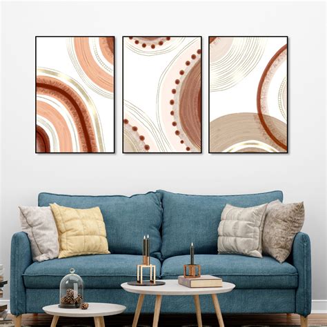 Modern Abstract Pattern Floating Canvas Wall Painting Set of Three ...