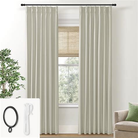 Amazon.com: SHINELAND 9FT 9 FT Curtains Long,Blackout Linen Pinch Pleated High Ceiling Curtains ...