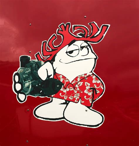 What is Punchy, the Hawaiian Punch guy, holding? Found on the side of a ...