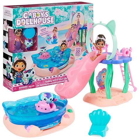 Buy Gabby’s Dollhouse, Purr-ific Pool Playset with Gabby and MerCat ...