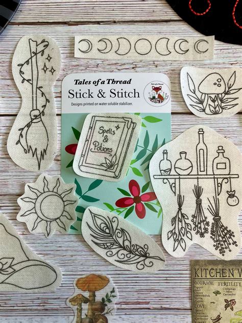 Stick and Stitch Witch Celestial Hand Embroidery Water Soluble Designs ...