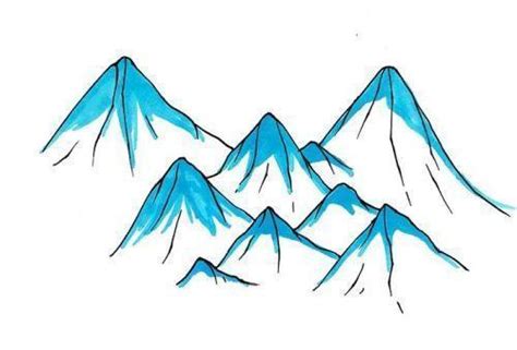 雪山简笔画 的图像结果