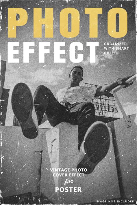 Premium PSD | Vintage magazine photo effect mockup