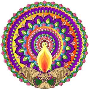Buy Ambiyaa PVC Vinyl Handmade Rangoli Self Adhesive Sticker (Diya ...