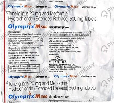Olymprix M 500mg Strip Of 15 Tablets: Uses, Side Effects, Price ...