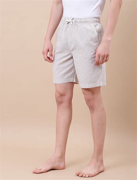 Buy Cotton Mix Striped Relaxed Fit Shorts at Marks & Spencer