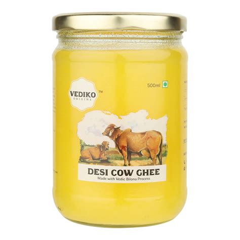 Buy Vediko A2 Gir Cow Ghee 500ml Glass Jar | 100% Pure Ghee | Vedic ...
