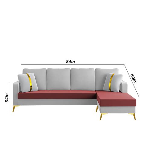 Casaliving Mandis RHS 4 Seater L Shape Sofa Set for Living Room (Maroo