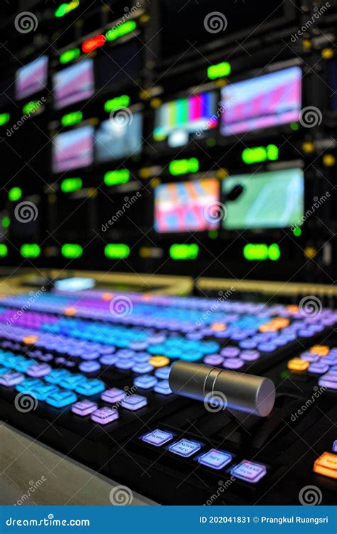 Equipment in Outside Broadcasting Van. Stock Image - Image of panel ...