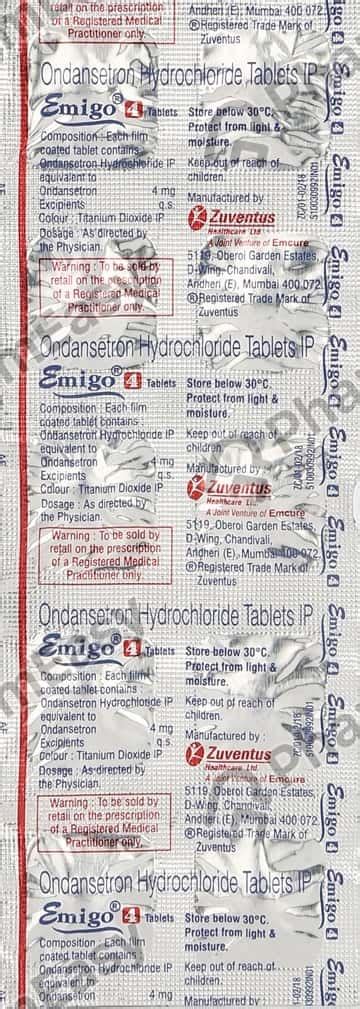 Buy Emetil Md 4 MG Tablet (10) Online at Flat 15% OFF | PharmEasy