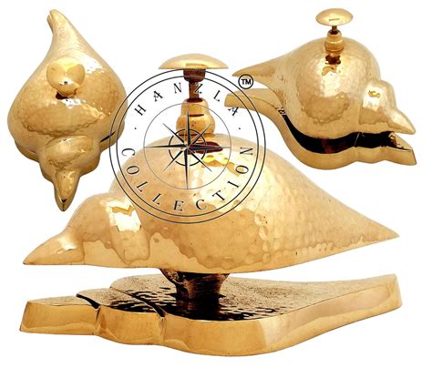 Buy Hanzla Collection Polished Brass Leech Desk Bell 6" Vintage ...