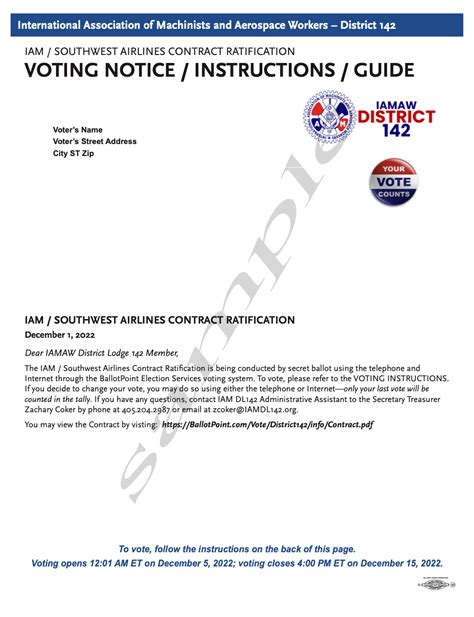 Southwest Airlines Tentative Agreement Ratification Vote Information ...